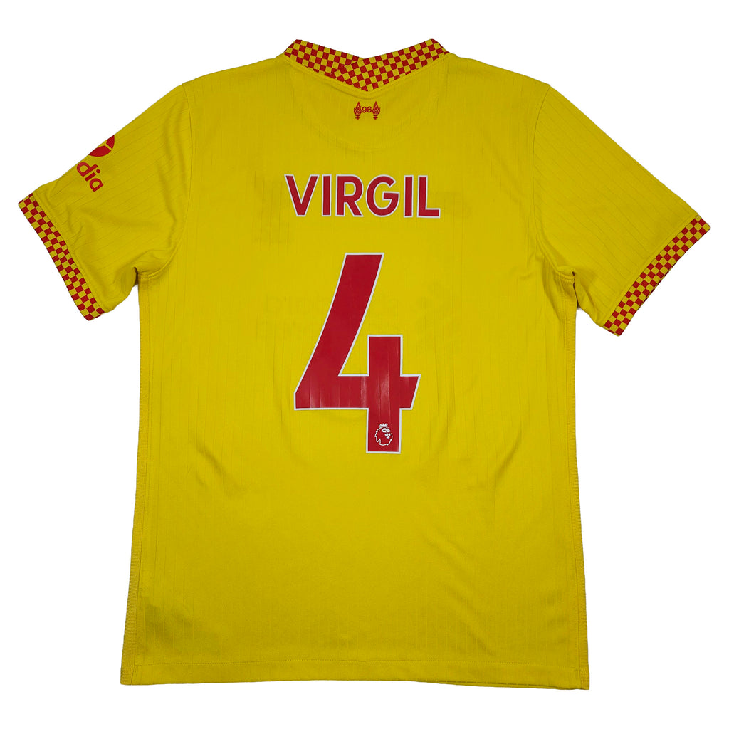 Liverpool Third Shirt 2021-22 – Virgil #4 back view